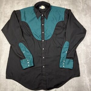 Vintage Rockmount Ranchwear Pearlsnap Western Shirt Mens XL 17-35 Rodeo USA MADE